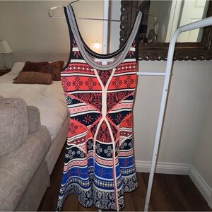 2014 Diane von Furstenberg DVF Ilsa Desert Bands Print Dress 0-2/XS/P